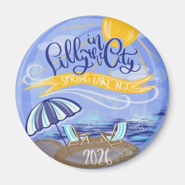 Imã Lilly in the City - Spring Lake, NJ Magnet (Frente)