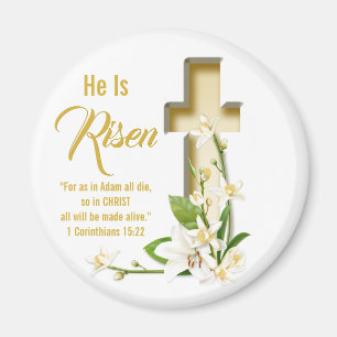 Imã Lily Cross Escritura Ele Está Risen