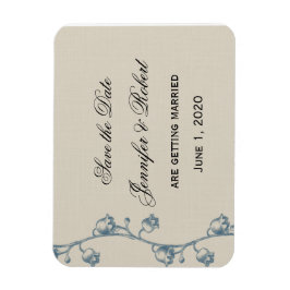 Ímã Lily do Vale em Ecru Linen Salve a Data