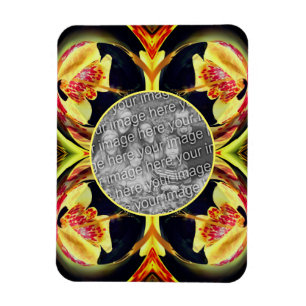 Ímã Lily Floral Abstrato Frame Crie sua própria foto