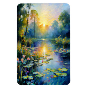 Ímã Lily Pond inspirado no Monet no Impressionista do 