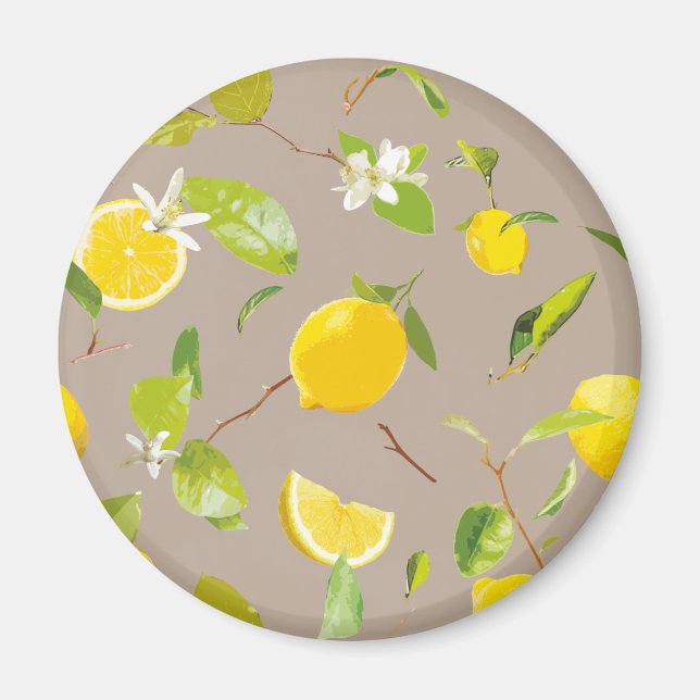 Imã Limão de Aquarela e Folhas 11 (Frente)