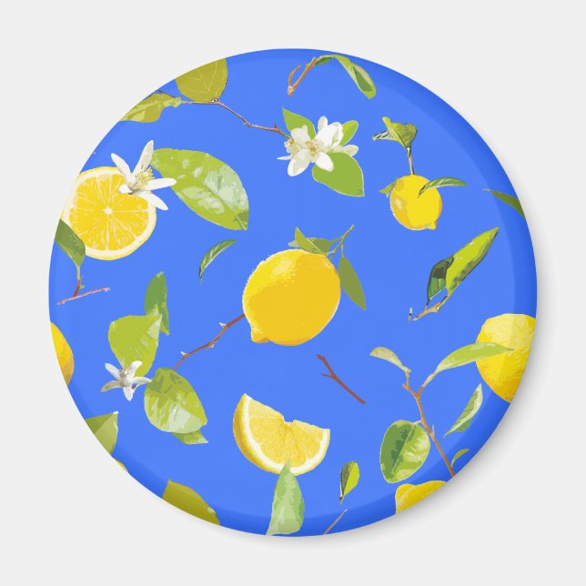 Imã Limão de Aquarela e Folhas 13 (Frente)