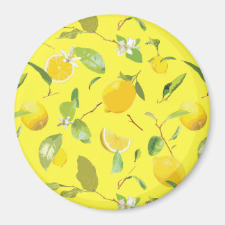 Imã Limão de Aquarela e Folhas 4