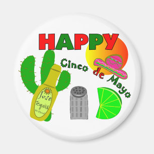 Imã limão "Feliz Cinco de Mayo", Tequila e Salt Design