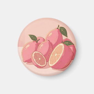 Imã Limão Rosa Feminino Moderno Cítrico