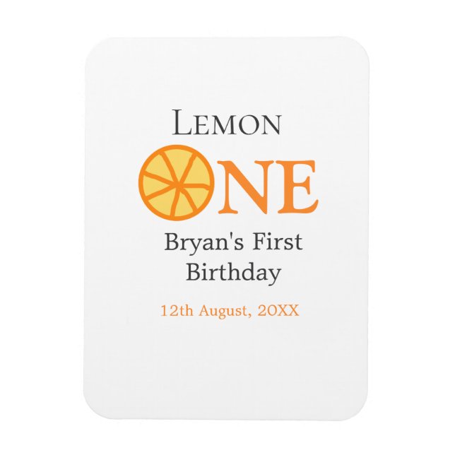 Ímã Limão, uma cinza de laranja primeiro aniversario f (Vertical)