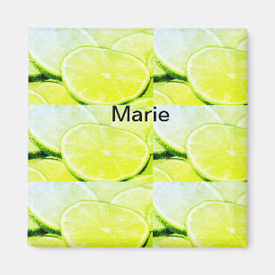 Imã Limão verde amarelo simples adicionar nome mínimo