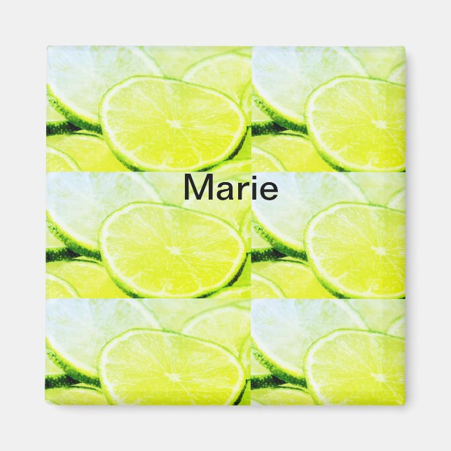 Imã Limão verde amarelo simples adicionar nome mínimo  (Frente)