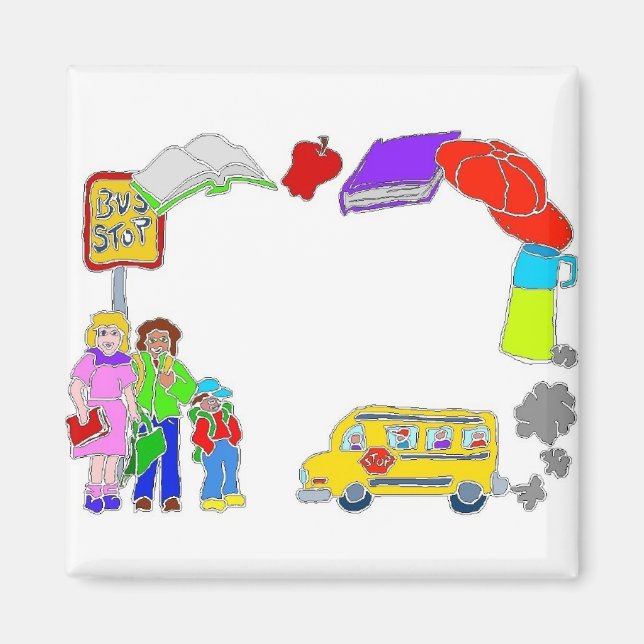 Imã Limite de Ícones Escolares (Frente)