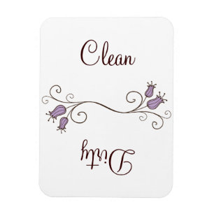 Ímã Limpa-se a lava-louça com tulipas púrpuras - Magne