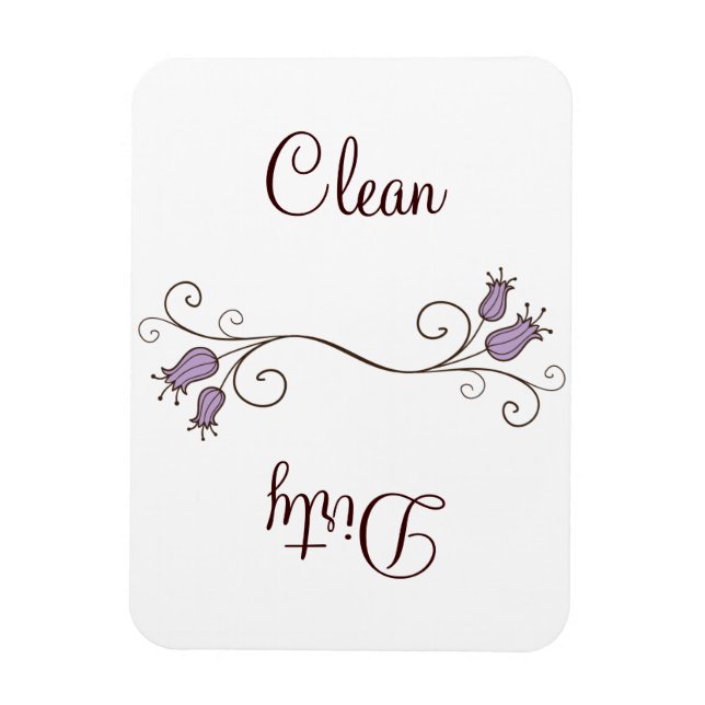 Ímã Limpa-se a lava-louça com tulipas púrpuras - Magne (Vertical)