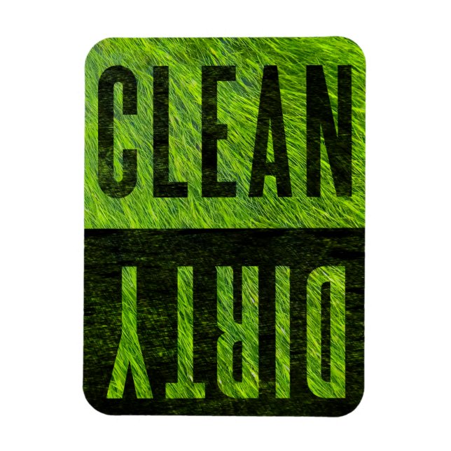 Ímã Limpar | Estilo Sujo De Estilo Cinzento (Vertical)