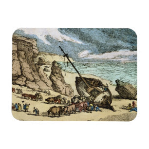 Ímã Limpeza de um naufrágio na costa norte da Cornualh