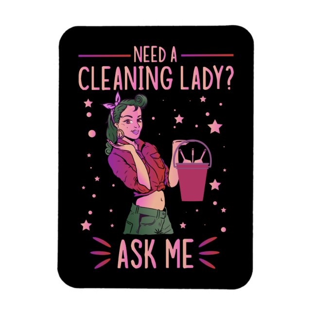 Ímã Limpeza Lady Housekeeper Cleaner Gra (Vertical)