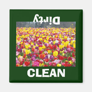 Imã LIMPO Ímãs de lava-louças sujos Tulipas Flores