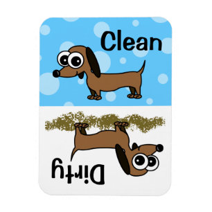 Ímã limpo/sujo do Dachshund bonito da máquina d
