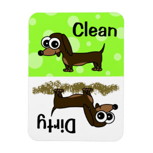 Ímã limpo/sujo do Dachshund bonito da máquina d