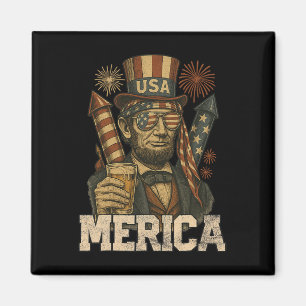 Imã Lincoln 4 de Julho Merica Abe Meninos Homens Mulhe