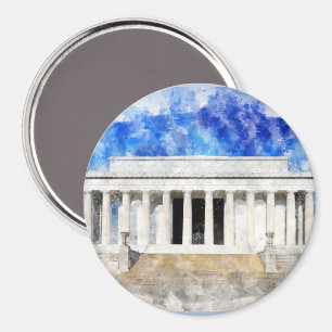 Imã Lincoln Memorial facade em aquarela