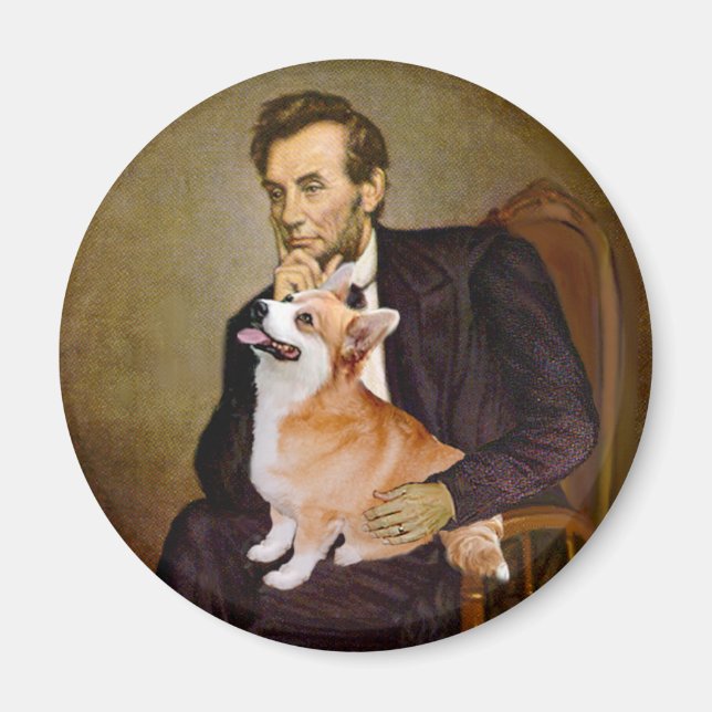 Imã Lincoln - Pembroke Welsh Corgis (dois) (Frente)