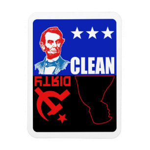 Ímã Lincoln vs. Trump Clean vs. Sujo