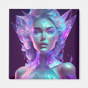 Imã Linda Arte Ai Bonito Icy Glass como Mulher