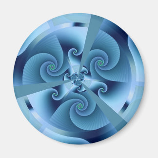 Imã Linda Arte Fractal Espiral Azul