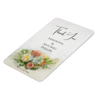 Ímã Linda Buquê Flor, Aquarela, Arte Obrigado