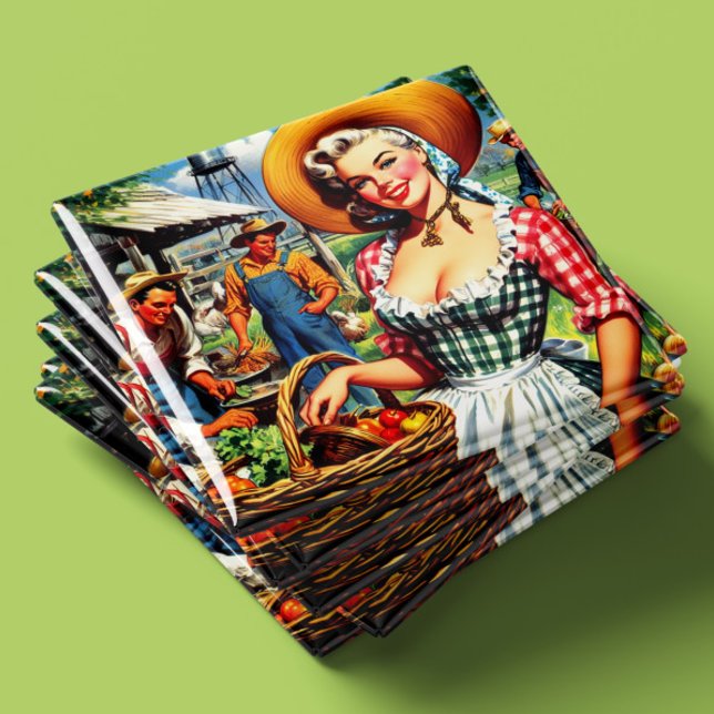 Imã Linda Camponesa Vintage Pin-up (Criador carregado)