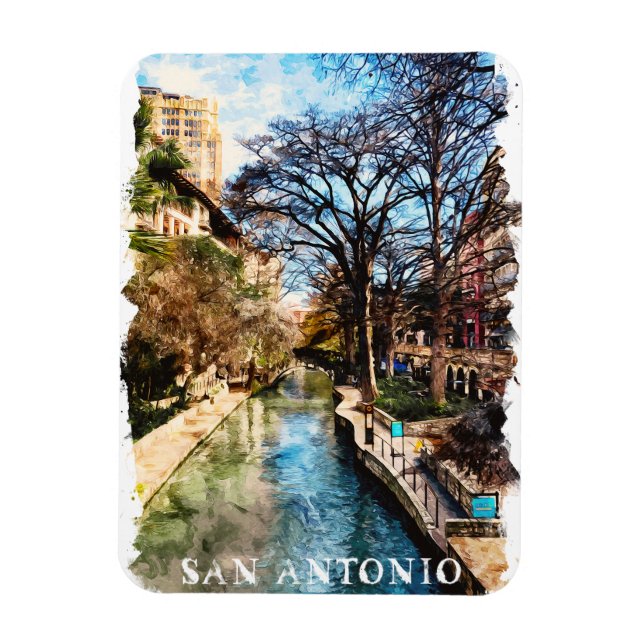 Ímã Linda cidade de San Antonio Texas Vintage (Vertical)