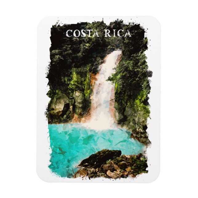 Ímã Linda Costa Rica Watercolor Nature (Vertical)
