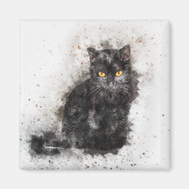 Imã Linda e moderna foto desgastada de gato preto