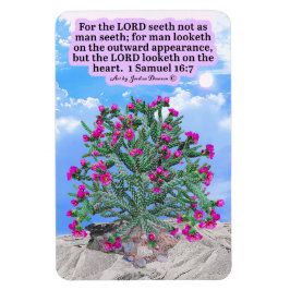 Ímã Linda Escritura de Cholla Cactus 1 Samuel 16:7