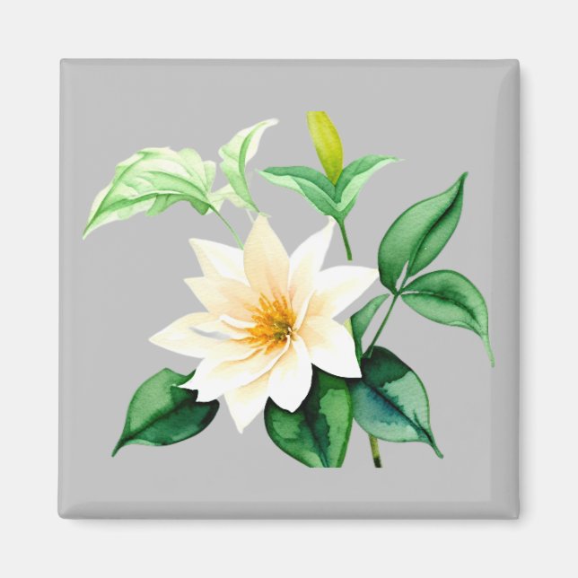 Imã Linda flor de aquarela (Frente)