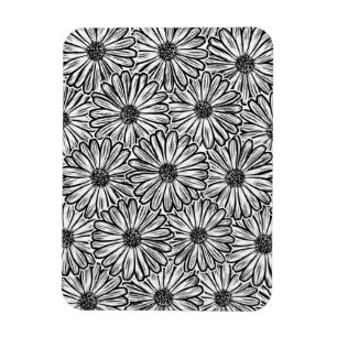Ímã Linda Flor de Margarida, Ilustração de Meio-Tons