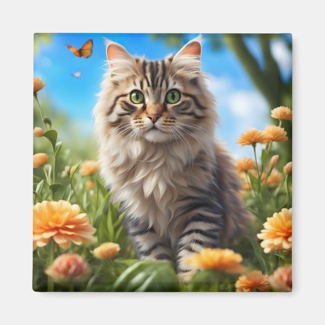 Imã Linda gata de belo jardim (Frente)