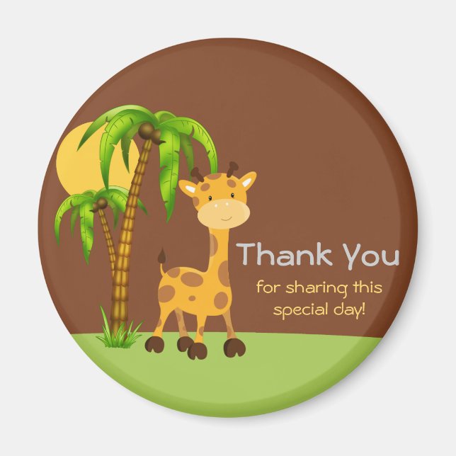 Imã Linda Girafa Obrigado Magnet (Frente)