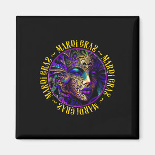 Imã Linda Mardi Gras Mulher Em Mask Mardi Gras