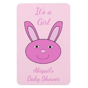 Ímã Linda Menina Bebê Rosa Coelho Face Primavera Pásco