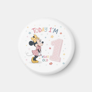 Imã Linda Menina Rato com Laço em Aquarela para 1º Ani
