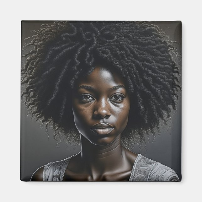 Imã Linda mulher afro-americana Ai Art (Frente)