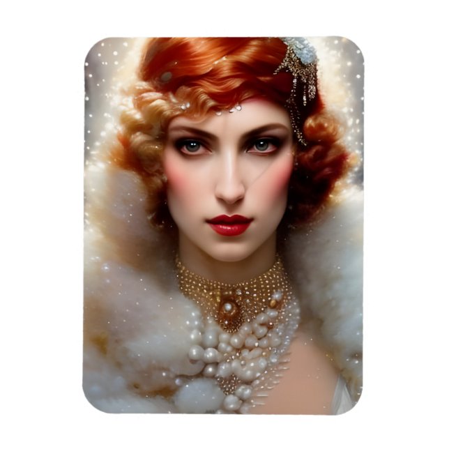 Ímã Linda Mulher de Branco (Vertical)