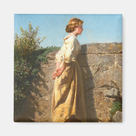 Imã Linda Mulher Olhando Sobre A Parede (Vintage)