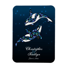 Ímã Linda Orca Baleias Casamento Magnet