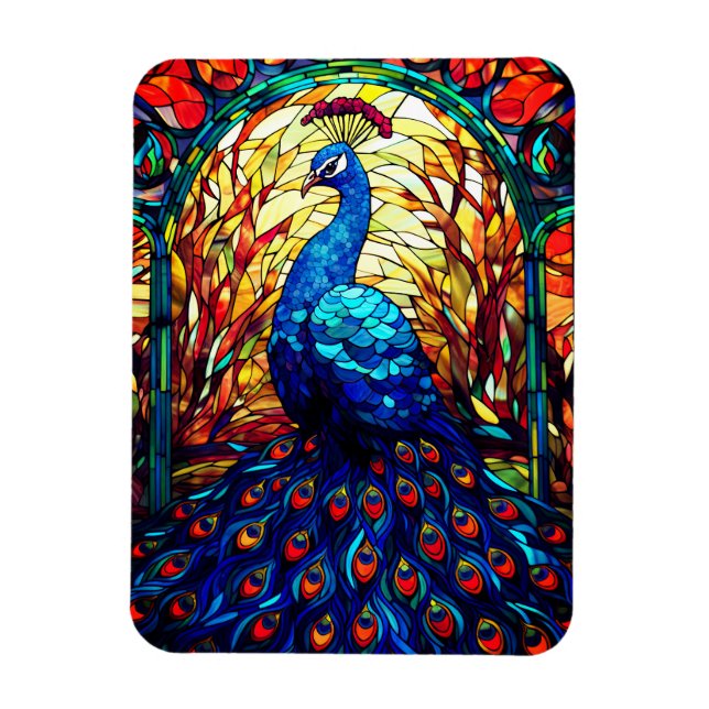 Ímã Linda Peacock Vidro Escondido Arte Selvagem (Vertical)