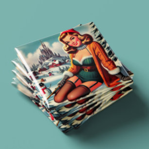 Imã Linda Pin-up de Inverno Retrô