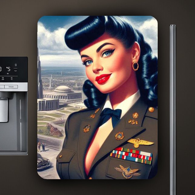 Ímã Linda Pin-up Militar (Criador carregado)
