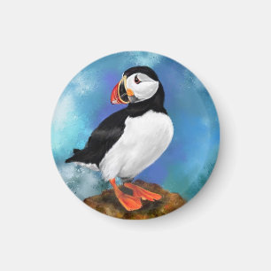 Imã Linda pintura de pássaros do Atlântico Puffin, A