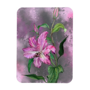 Ímã Linda pintura roxa de flor roxa pintada de flor mi